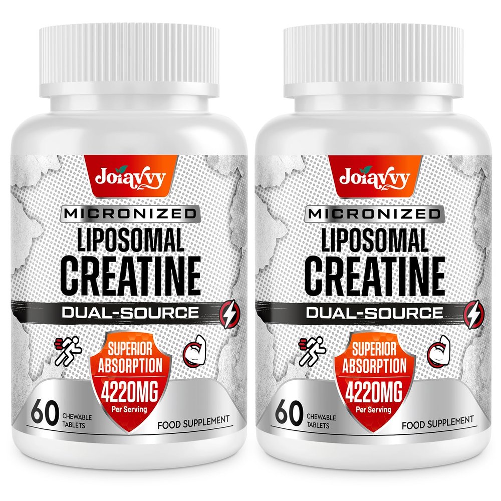 Liposomal Creatine Tablets Max 4220mg, Chewable Creatine Monohydrate Tablets, 15X Absorption, Plus Creatine HCl, No Bloat, Micronised, More Practical Than Capsules and Powder, Vegan (120 Count)