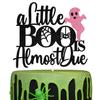 A Little Boo is Almost Due Cake Topper, Happy 1st Boo Day, Ghost Halloween Baby Shower Gender Reveal Party Decorations for Girls view 1