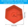 Pack of 4 Drip- Ice Holder Children 2 in 1 Silicone Ice Drip Protector Reusable Ice Holder for Children and Adults Drip- Ice Lolly Ice Holder Ice Lolly Holder for Home, Summer view 2