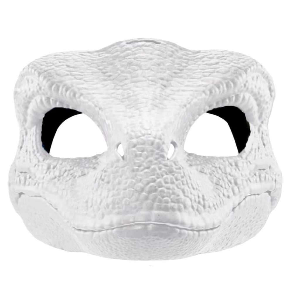 ALXOY Halloween Dinosaur Mask Moving Jaw Hard Plastic Dino Mask with Lifelike Teeth and Open Tyrannosaurus Rex (Blue C)