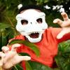 ALXOY Halloween Dinosaur Mask Moving Jaw Hard Plastic Dino Mask with Lifelike Teeth and Open Tyrannosaurus Rex (Blue C) view 2