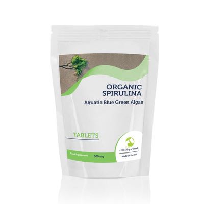 Spirulina 500mg 120 Whole Food Algae Supplement Tablets Natural Superfood for Energy, Detox, and Immune Support