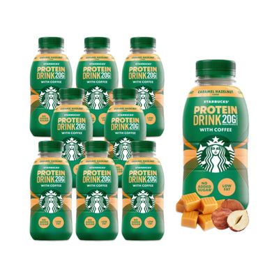 CARAMEL HAZELNUT FLAVOUR COFFEE DRINK with protein 330ML X 8 - Protein Coffee Drink, Iced Coffee | Protein Ready To Drink Coffee Bulk, Vegetarian