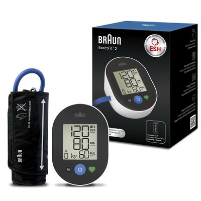 Braun ExactFit 2 Upper arm Blood Pressure Monitor | Clinically Validated Accuracy | Colour-Coded Indicator| Universal Cuff | for Home Use | BUA4050