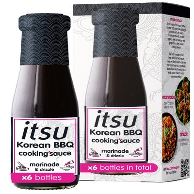itsu Korean BBQ Cooking Sauce 200ml | Asian-Inspired | Authentic Korean BBQ Flavour | Vegan | Pack of 6