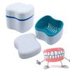 Denture Case with Strainer Basket,Denture Cup False Teeth Storage Container,Portable False Teeth Bath Cleaning Box view 2