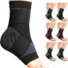 BLBTEDUAMDE Adjustable Ankle Support Sleeve - Ankle Brace For Men & Women, Perfect For Running, Basketball, Soccer, And Fitness(1PC Black,L) view 2