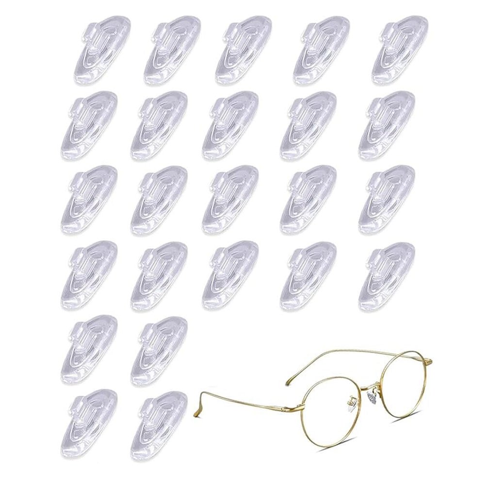 24 Pairs Eyeglass Repair Nose Pads, Soft Silicone Glasses Screw-in Anti-Slip for Sunglasses Reading Bridge Tool