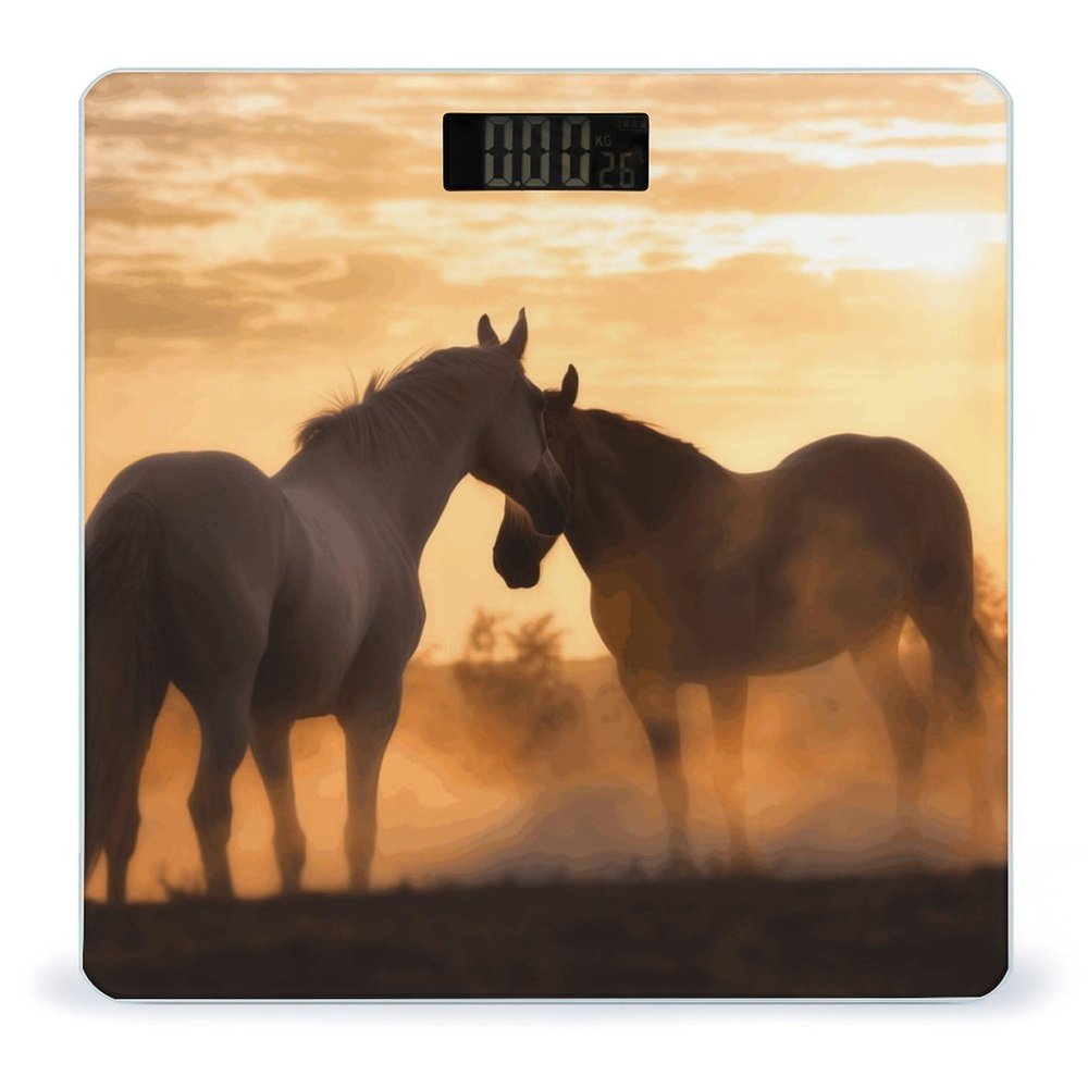 Weight Scale, Horses in Love Print Digital Scale Bathroom Scale LCD Display Scale Portable Scale Fitness Scale Household Scale