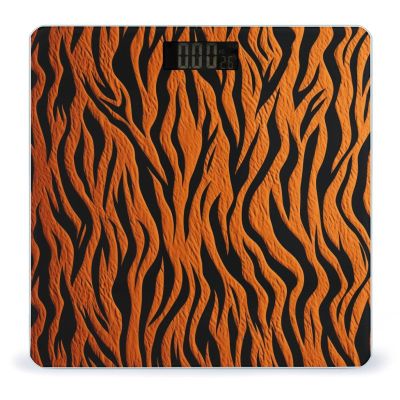 Weight Scale, Tiger Stripes Orange Print Digital Scale Bathroom Scale LCD Display Scale Body Weight Scale Portable Scale