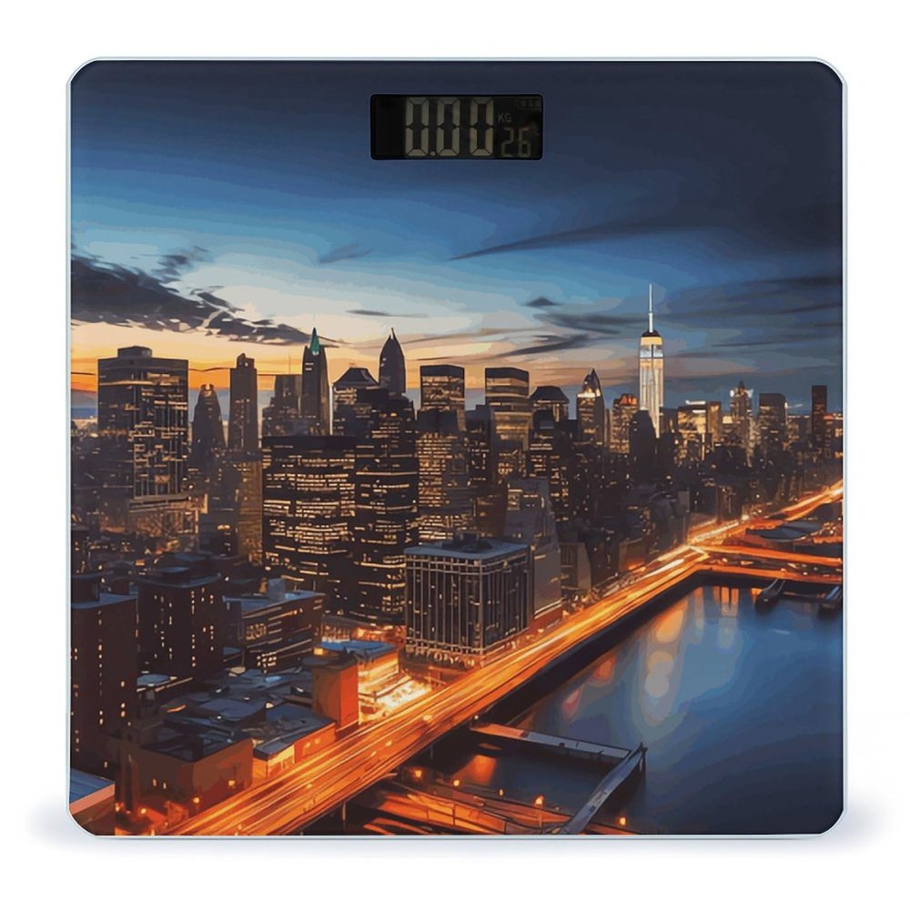 Weight Scale, New York City Scenery Print Digital Scale Bathroom Scale LCD Display Scale Portable Scale Fitness Scale Household Scale