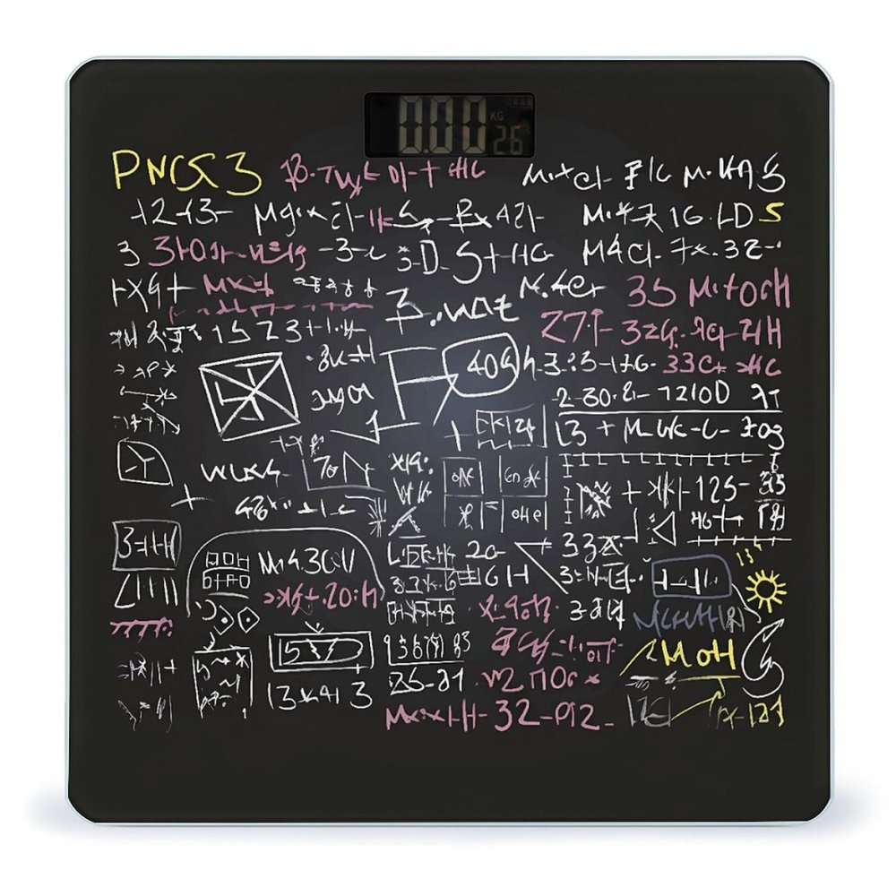 Weight Scale, Math Formula Print Digital Scale Bathroom Scale LCD Display Scale Portable Scale Fitness Scale Household Scale