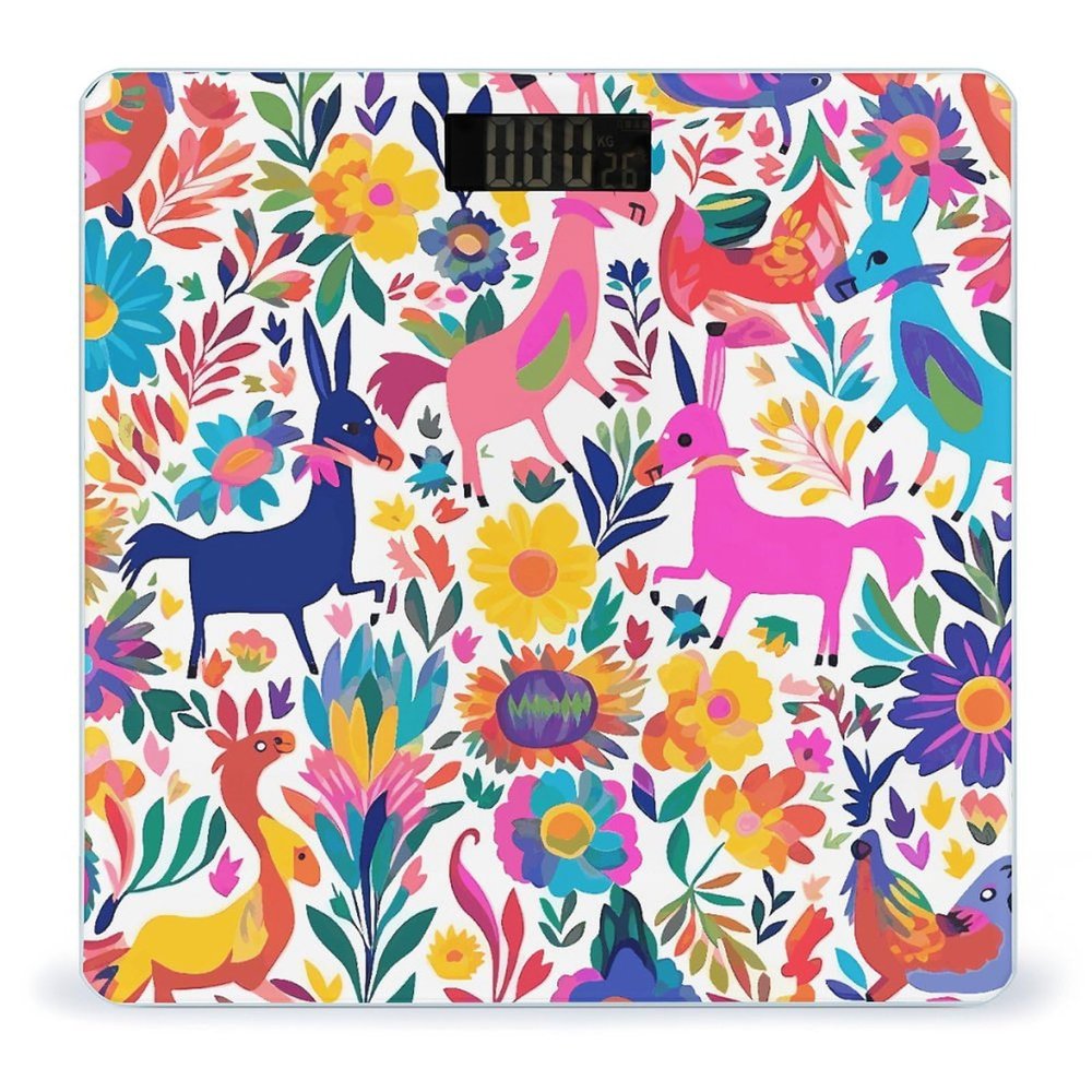 Weight Scale, Mexican Otomi Animals Print Digital Scale Bathroom Scale LCD Display Scale Portable Scale Fitness Scale Household Scale