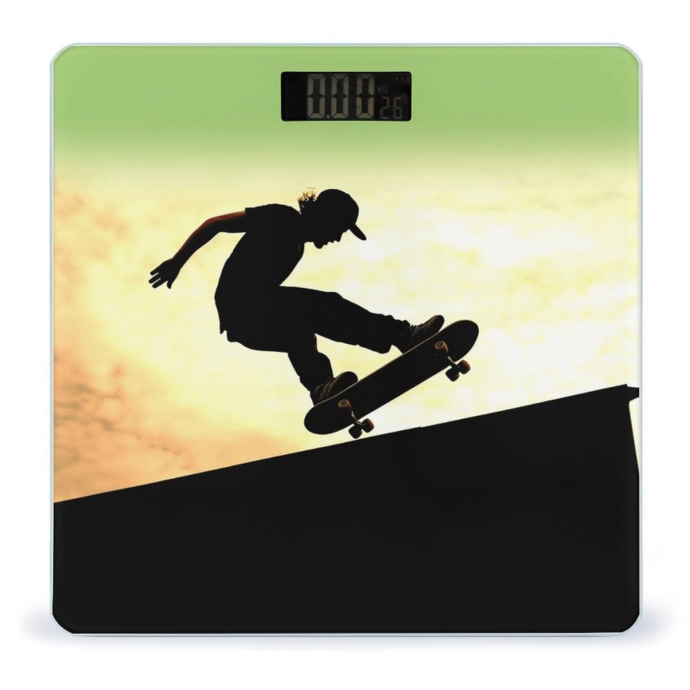 Weight Scale, Skateboard1 Print Digital Scale Bathroom Scale LCD Display Scale Body Weight Scale Portable Scale