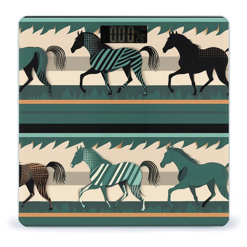 Weight Scale, Horse Stripes Pattern Print Digital Scale Bathroom Scale LCD Display Scale Portable Scale Fitness Scale Household Scale