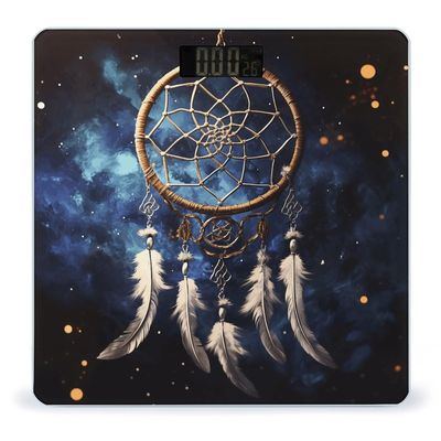 Weight Scale, White Fantasy Dream Catcher Print Digital Scale Bathroom Scale LCD Display Scale Body Weight Scale Portable Scale