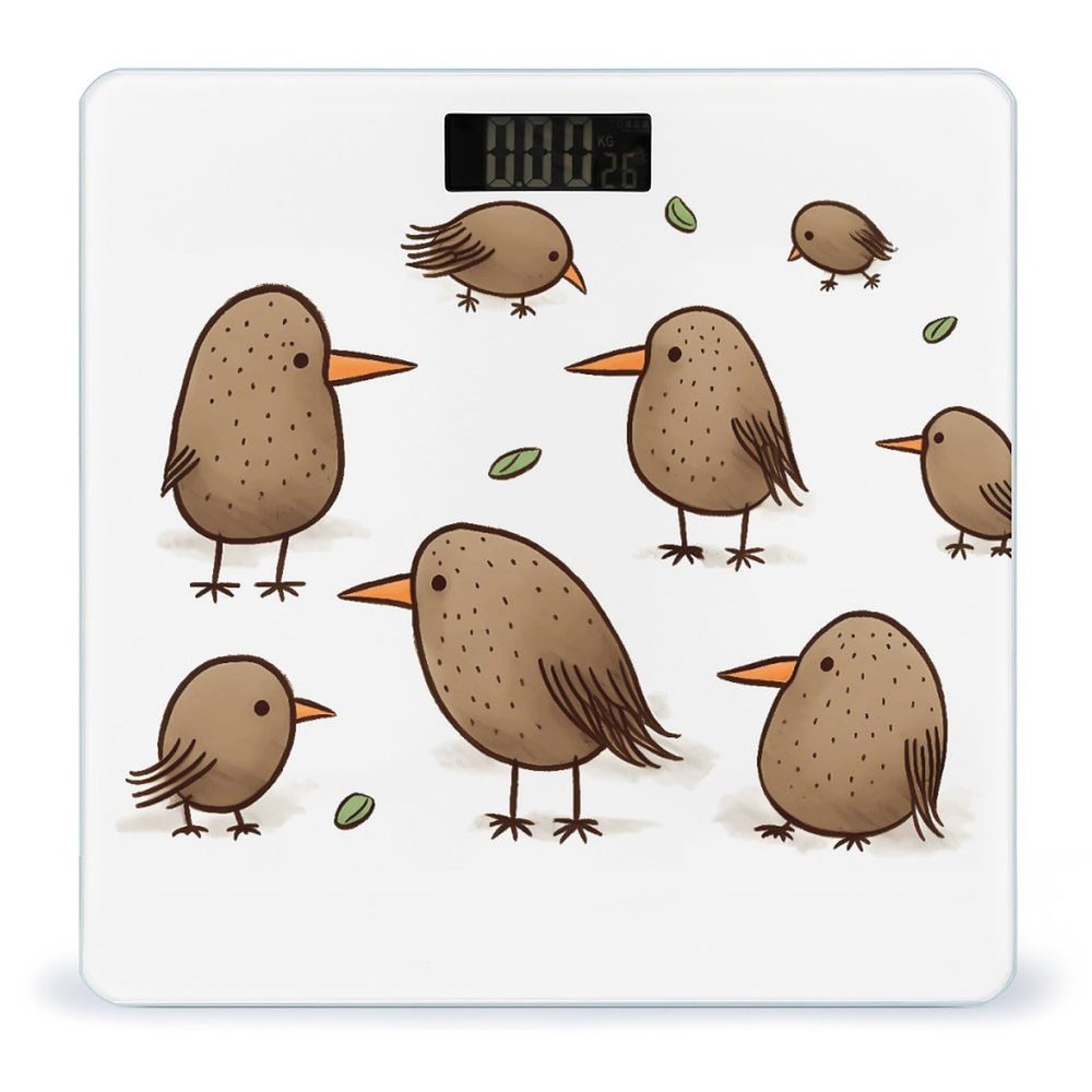Weight Scale, Kiwi Birds Cute Print Digital Scale Bathroom Scale LCD Display Scale Portable Scale Fitness Scale Household Scale