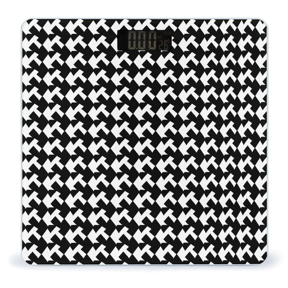 Weight Scale, Houndstooth Black Print Digital Scale Bathroom Scale LCD Display Scale Portable Scale Fitness Scale Household Scale