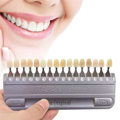 BFFDBFG Dental Shade Guide, Teeth Whitening Shade Guide, Professional Dental Whitening Shade Guide With 16 Colors, Dental Teeth Shade Guide Color Tracking Chart Oral Care Dentist Tools