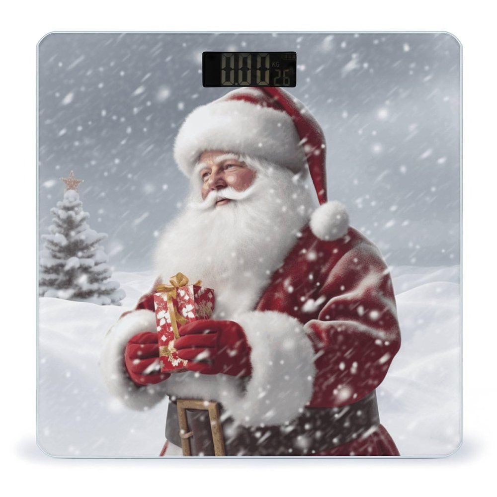 Weight Scale, Santa Claus Snow Secenry Print Digital Scale Bathroom Scale LCD Display Scale Body Weight Scale Portable Scale