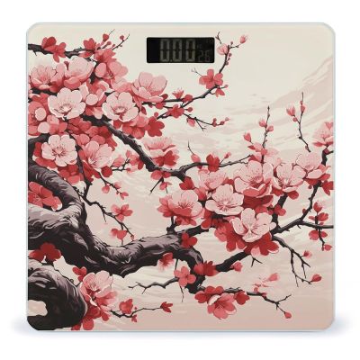 Weight Scale, Japanese Floral Cherry Blossom Print Digital Scale Bathroom Scale LCD Display Scale Portable Scale Fitness Scale Household Scale