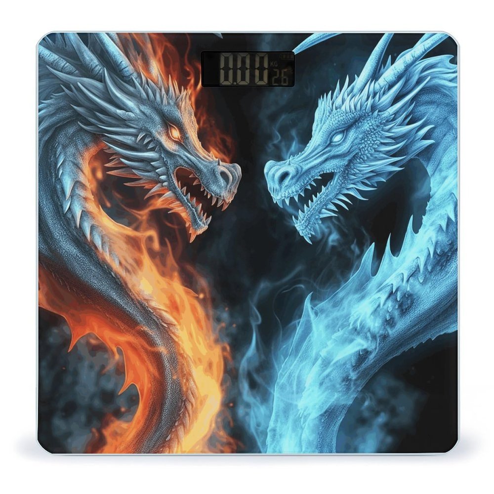 Weight Scale, Ice and Fire Dragons Print Digital Scale Bathroom Scale LCD Display Scale Portable Scale Fitness Scale Household Scale