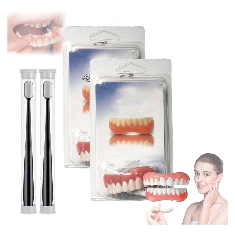 Niblido Vumela Soft Denture Reline Kit, 2 PC, Instant Perfect Teeth, Customized Comfort, Safe and Durable, Easy Application, 1 count