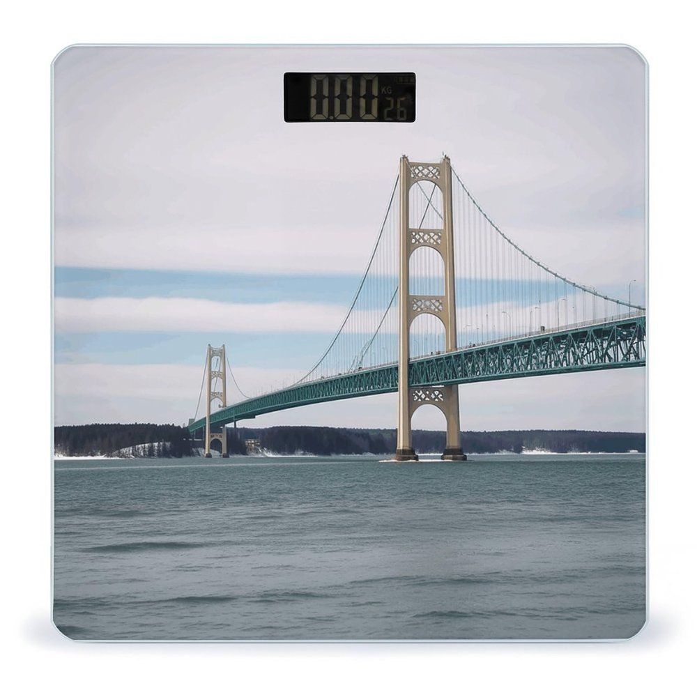 Weight Scale, Mackinac Suspension Bridge Print Digital Scale Bathroom Scale LCD Display Scale Portable Scale Fitness Scale Household Scale