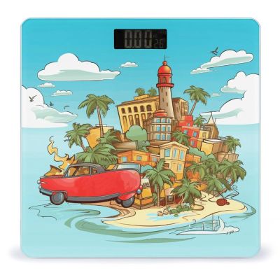Weight Scale, Island of Cuba Print Digital Scale Bathroom Scale LCD Display Scale Portable Scale Fitness Scale Household Scale