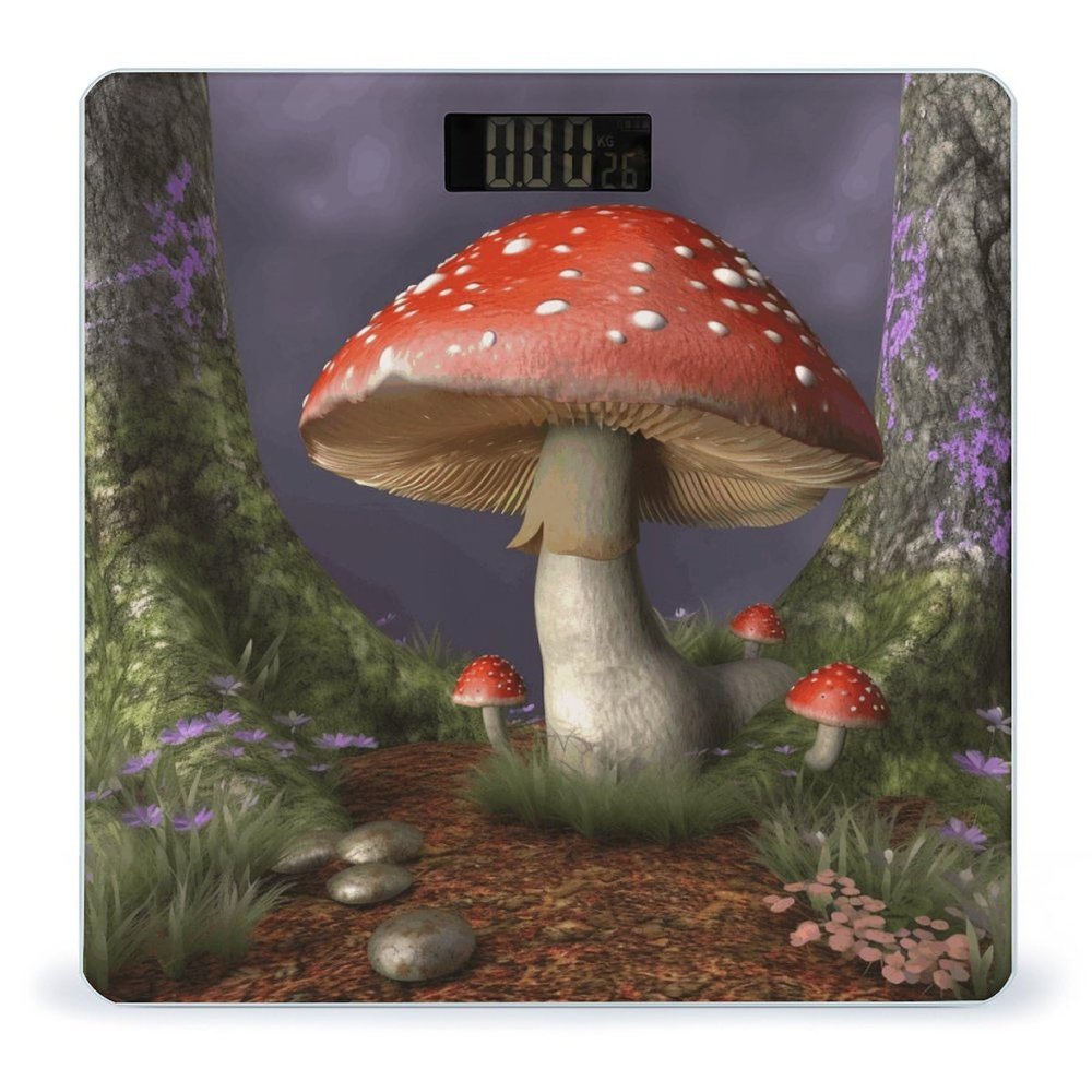 Weight Scale, Mushroom Print Digital Scale Bathroom Scale LCD Display Scale Portable Scale Fitness Scale Household Scale