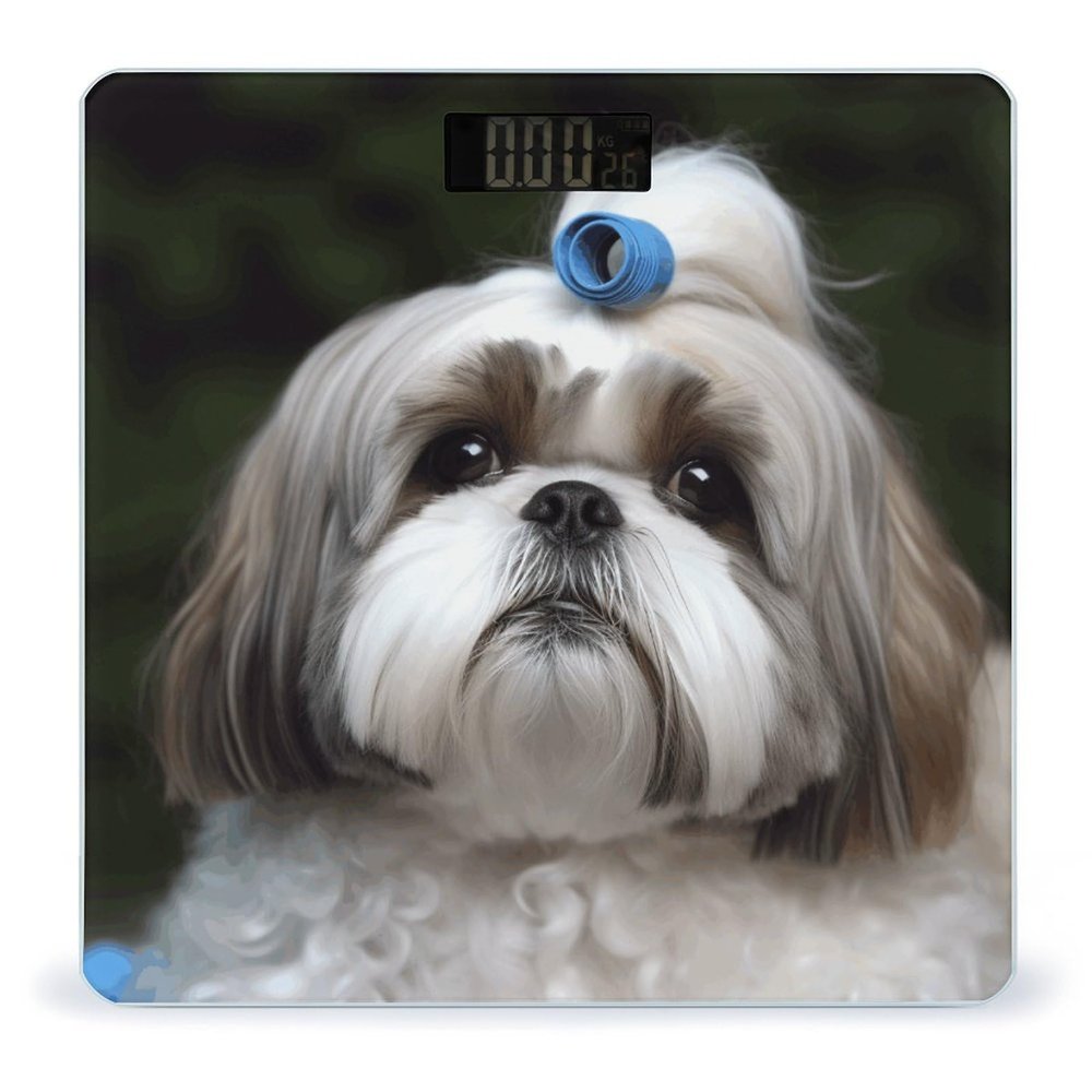 Weight Scale, Shih Tzu Dog Print Digital Scale Bathroom Scale LCD Display Scale Body Weight Scale Portable Scale