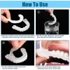 Wttfc 2 Pairs of Clip in Veneers Teeth, False Teeth Set, Fake Teeth Veneers, Upper and Lower Snap on Dentures, Instant Veneers Dentures, Smile Veneer Teeth with Mini Tweezers for Men Women view 3