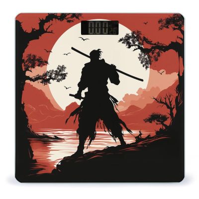 Weight Scale, Samurai Print Digital Scale Bathroom Scale LCD Display Scale Body Weight Scale Portable Scale