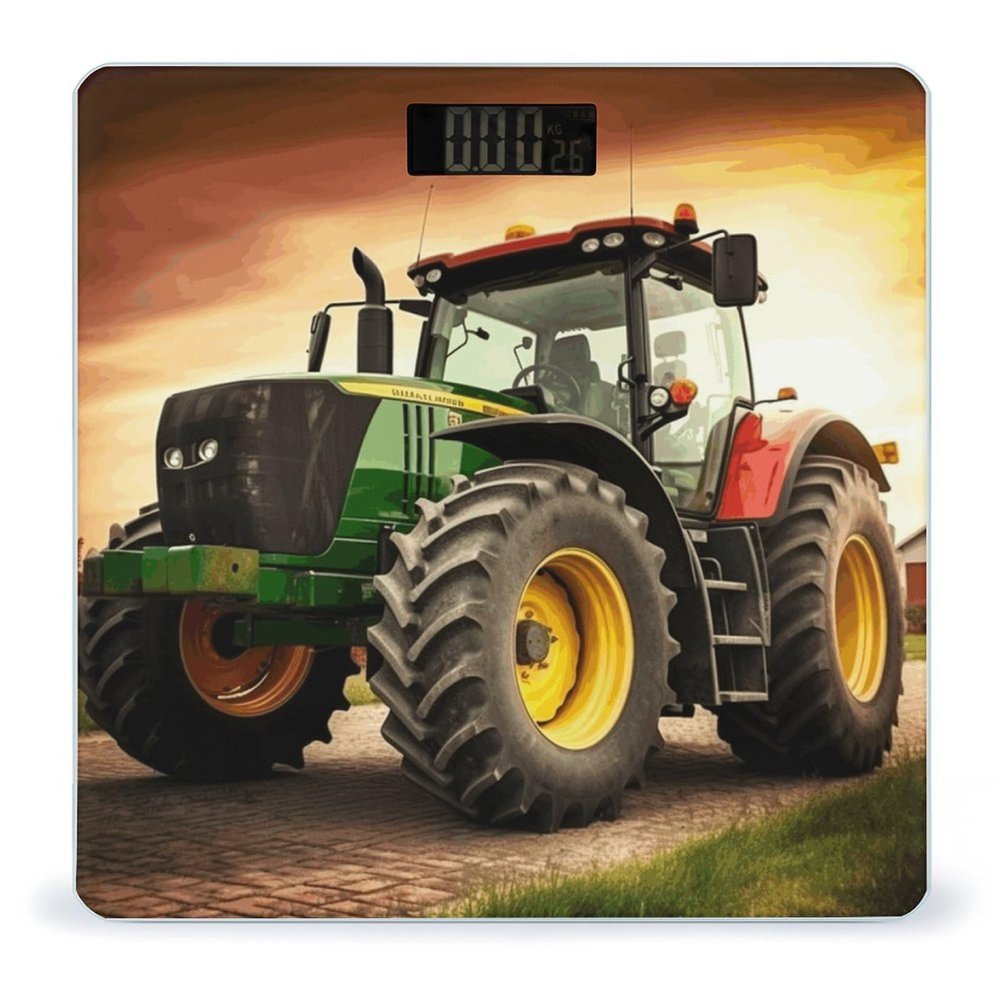 Weight Scale, Tractor Theme Print Digital Scale Bathroom Scale LCD Display Scale Body Weight Scale Portable Scale