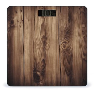 WYUSPGK Weight Scale, Wood Grain Print Digital Scale Bathroom Scale LCD Display Scale Body Weight Scale Portable Scale, style