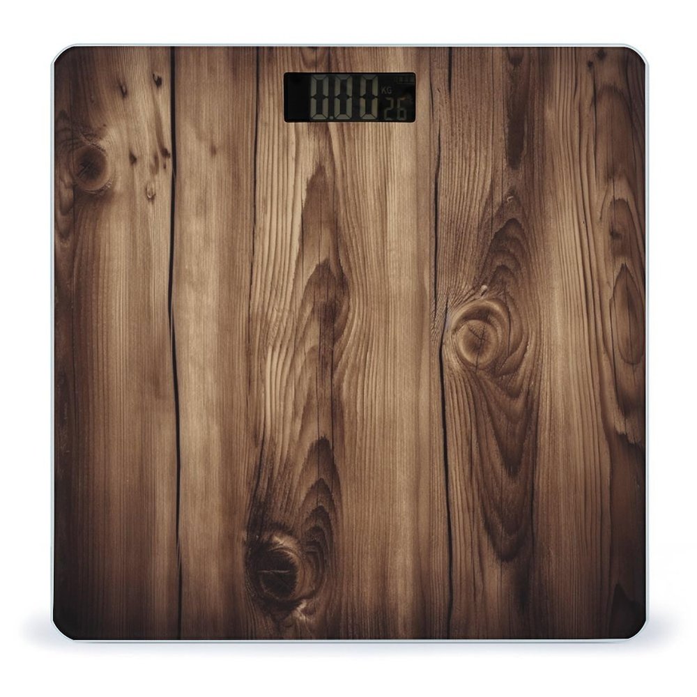 WYUSPGK Weight Scale, Wood Grain Print Digital Scale Bathroom Scale LCD Display Scale Body Weight Scale Portable Scale, style
