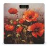 Weight Scale, Oil Painting Red Flower Print Digital Scale Bathroom Scale LCD Display Scale Portable Scale Fitness Scale Household Scale view 1