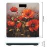 Weight Scale, Oil Painting Red Flower Print Digital Scale Bathroom Scale LCD Display Scale Portable Scale Fitness Scale Household Scale view 2