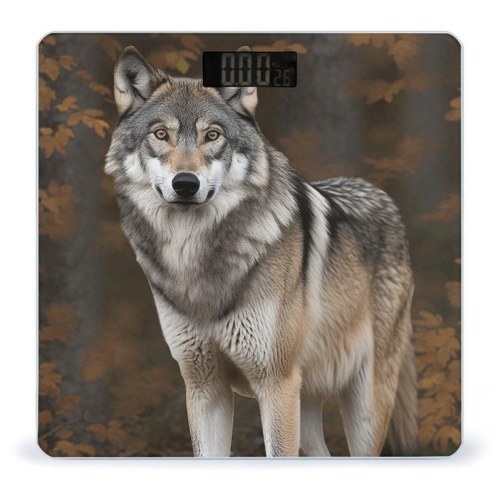Weight Scale, Wild Wild Gray Wolf Print Digital Scale Bathroom Scale LCD Display Scale Body Weight Scale Portable Scale