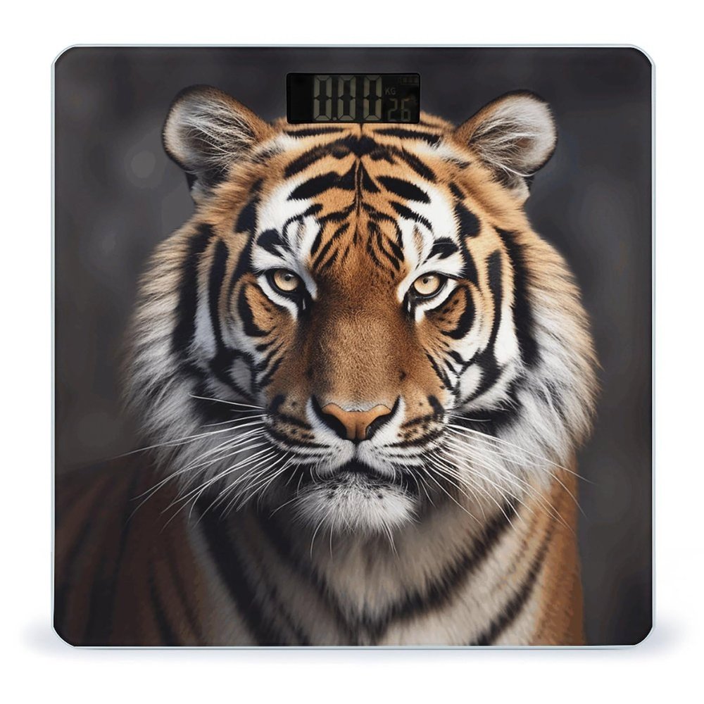 Weight Scale, Tiger Print Digital Scale Bathroom Scale LCD Display Scale Body Weight Scale Portable Scale