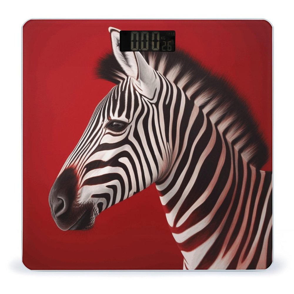 Weight Scale, Zebra Red Print Digital Scale Bathroom Scale LCD Display Scale Body Weight Scale Portable Scale