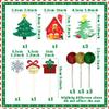 LaVenty Christmas Tree Cake Topper Christmas House Cake Decoration Green Red Balls Snowflake Cake Decoration Gingerbread House Cake Decoration for Christmas Party Supplies view 2