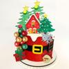 LaVenty Christmas Tree Cake Topper Christmas House Cake Decoration Green Red Balls Snowflake Cake Decoration Gingerbread House Cake Decoration for Christmas Party Supplies view 3