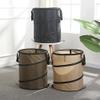 WHuaRunSen Beige Collapsible Trash Can, Portable Trash Can for Camping, Camping Trash Bag Holder, Garden Leaf Cleaning Trash Bags, 2 Pack Pop-up Design for Outdoor Waste Disposal view 4