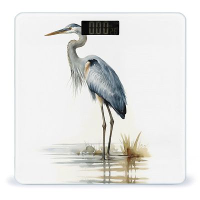 Weight Scale, Long-beaked Heron Print Digital Scale Bathroom Scale LCD Display Scale Portable Scale Fitness Scale Household Scale