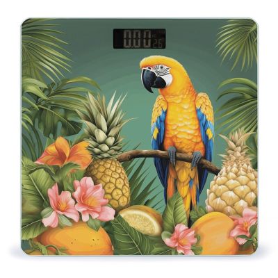 Weight Scale, Summer Parrot Pineapple Bird Print Digital Scale Bathroom Scale LCD Display Scale Body Weight Scale Portable Scale