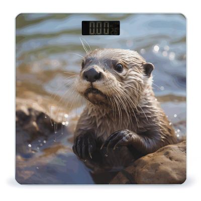 Weight Scale, Otter Playing in The Water Print Digital Scale Bathroom Scale LCD Display Scale Portable Scale Fitness Scale Household Scale
