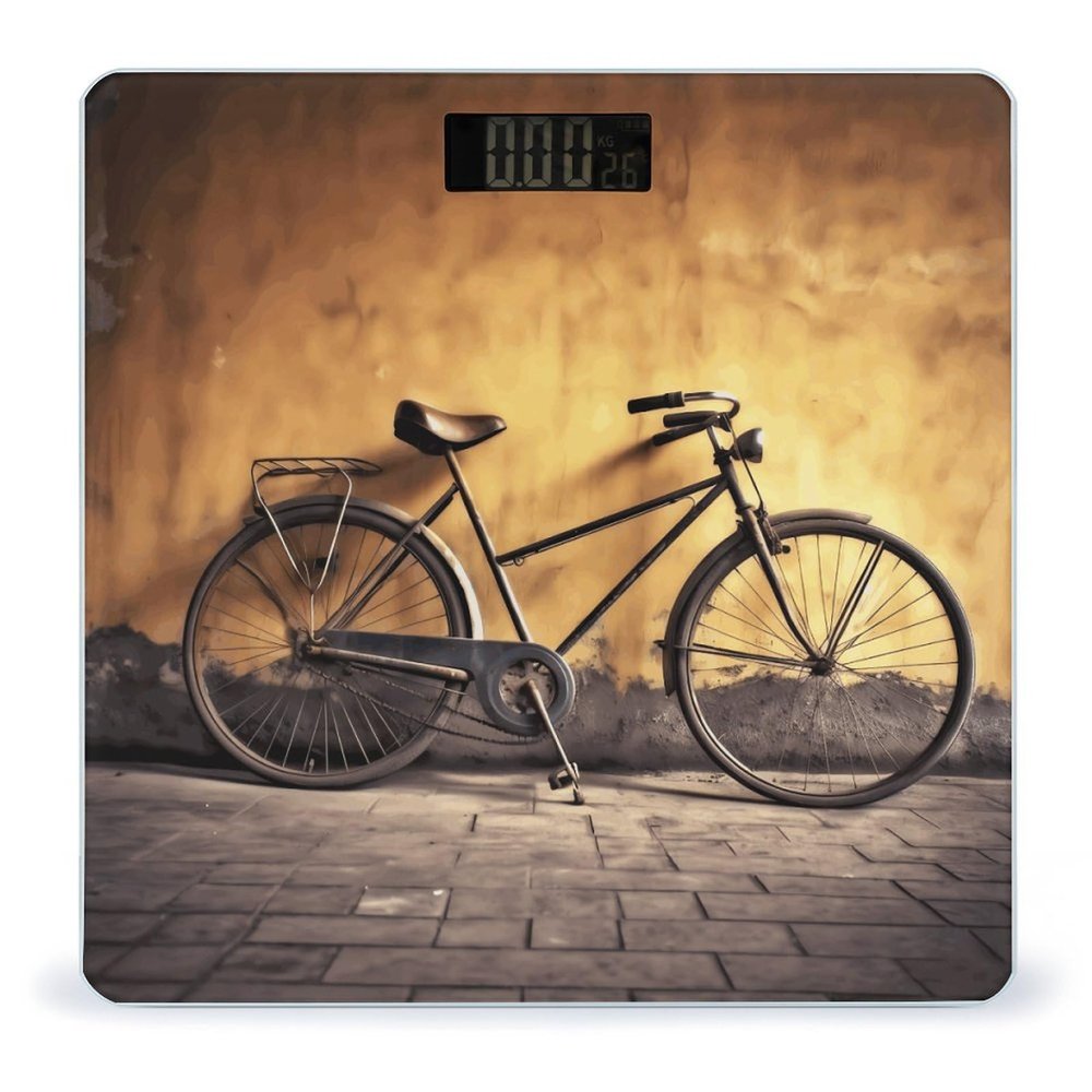 Weight Scale, Old Bicycle Print Digital Scale Bathroom Scale LCD Display Scale Portable Scale Fitness Scale Household Scale