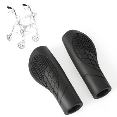 2pcs Rollator Hand Grips, Universal Rollator Handle Covers Anti-Slip Comfort Cushion Walker Grip Pads Crutch Hand Grips for Wheelchair Walker Knee Walker Replacement Parts Accessories, 1 Inch