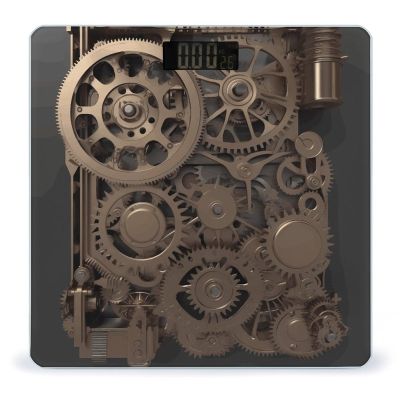 Weight Scale, Steampunk Mechanical Gears Print Digital Scale Bathroom Scale LCD Display Scale Body Weight Scale Portable Scale